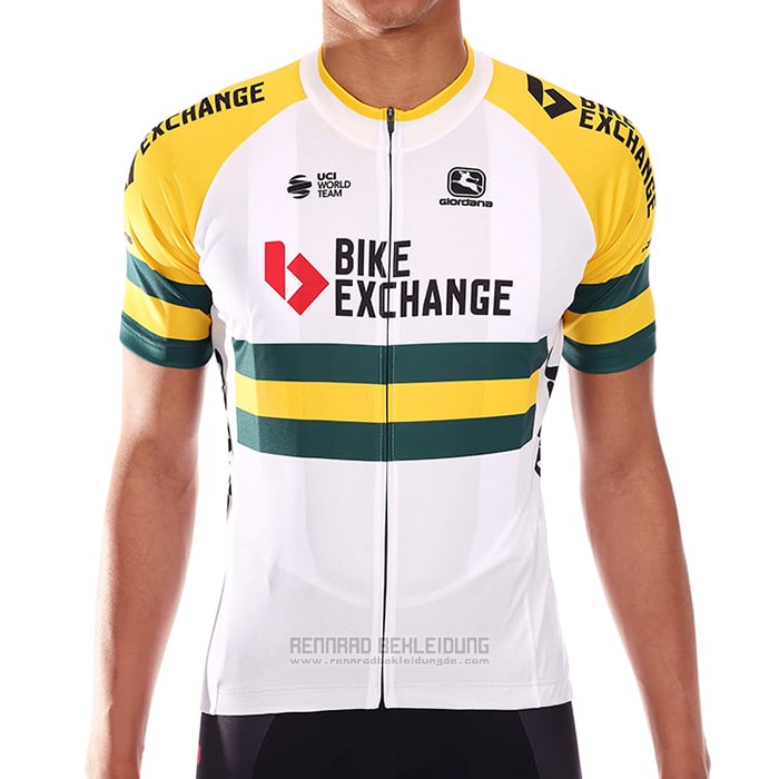 2021 Fahrradbekleidung Bike Exchange Champion Australien Trikot Kurzarm und Tragerhose
